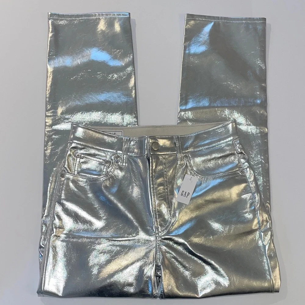 NWT gap metallic straight leg jeans | 6